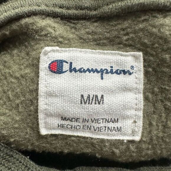 Champion Green Two Tone Hoodie Sweatshirt Size Medium - Picture 3 of 10